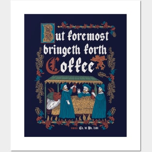 But First Coffee Medieval Style -  funny retro vintage English history Posters and Art